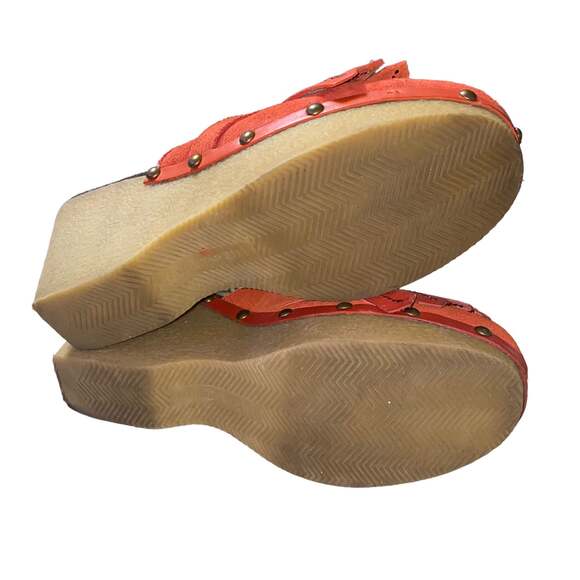 Tommy Girl Chunky y2k western mule clogs leather upper rubber sole suede size 8 - Picture 4 of 9